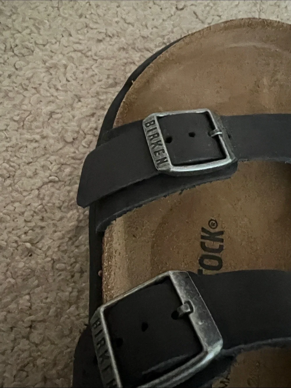 Birkenstock women’s black striped sandals